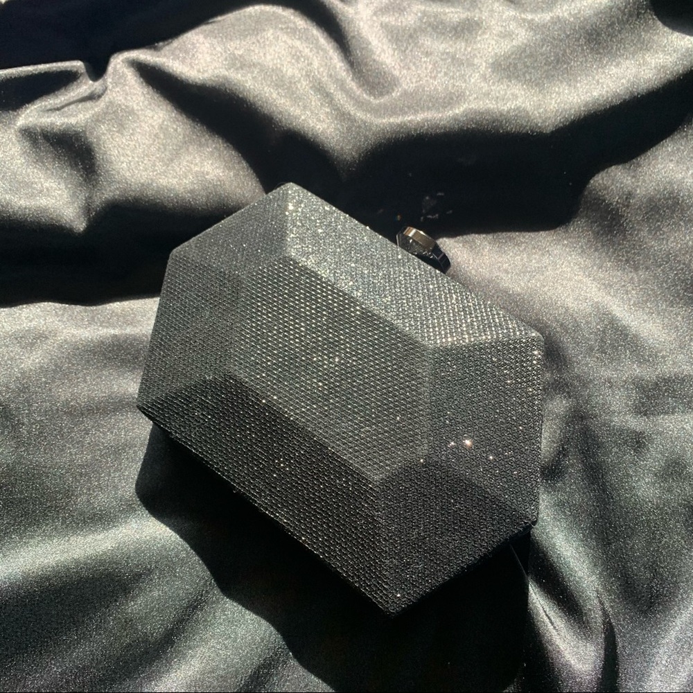 Black sparkly clutch